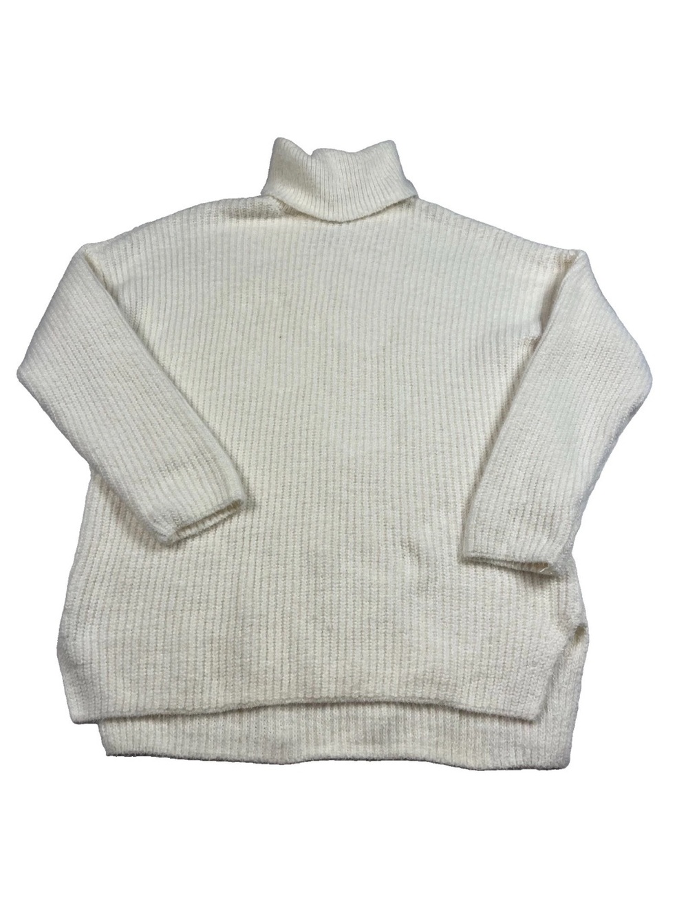 Abercrombie & Fitch Cable Knit Chunky Turtleneck Sweater Size M Cream Preppy